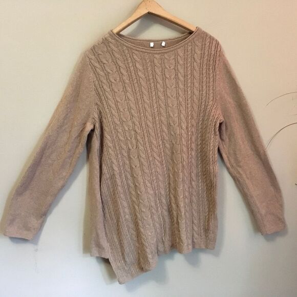 J. Jill Petite Asymmetrical Cable Pullover Sweater - Picture 2 of 7